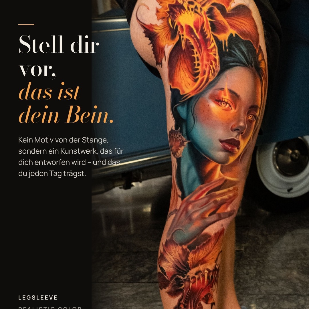 Platz 2 in „Best Large“ beim urbanartfestmalaga 🏆 Stell dir vor, das ist dein Bein.
Schreib uns per DM und wir planen dein Projekt gemeinsam in Berlin Mitte.
#legsleeve #tattooberlin #realistictattoo #colortattoo #berlintattoo