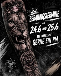 🦁 Beratungstage bei Ivory Tattoo Berlin 🦁

Am 24.06. & 25.06. sind noch Beratungstermine verfügbar.
Du planst dein nächstes Tattoo-Projekt und möchtest deine Ideen professionell besprechen? Dann sichere dir deinen Termin.

📩 Bei Interesse einfach eine PN senden.

#IvoryTattooBerlin #TattooBerlin